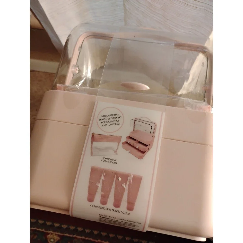 Parker And Grey Pink Portable Makeup Organizer Travel Case College Campus Dorm